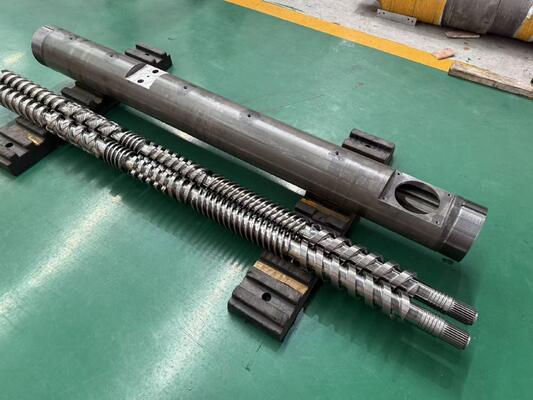 مارپیچ و سیلندر دوقلوی موازی 45mm-220mm با زبری سطح 0.4µm-0.6µm